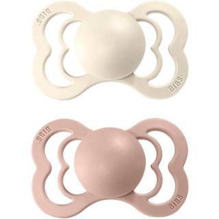 BIBS Supreme 2pk.0-6 mdr. ivory / blush silicone