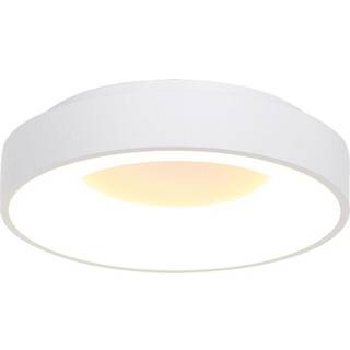 Ringlede LED loftlampe, 2.700 K, Ø 30 cm, hvid, metal