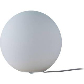 Lindby bordlampe Marike, hvid, glas, kugle, Ø 25 cm, E27