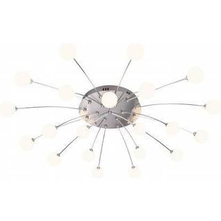 LED-loftslampe Bullet, 21 lys, nikkel/hvid