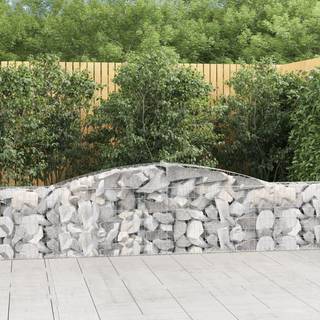 buede gabionkurve 4 stk. 400x30x60/80 cm galvaniseret jern