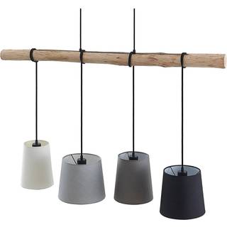 Lindby hængelampe Hinai, sort/grå/hvid, tekstil, 116 cm