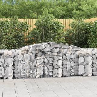 buede gabionkurve 7 stk. 400x50x80/100 cm galvaniseret jern