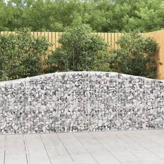 buede gabionkurve 7 stk. 400x50x80/100 cm galvaniseret jern