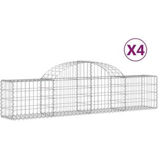 buede gabionkurve 4 stk. 200x30x40/60 cm galvaniseret jern