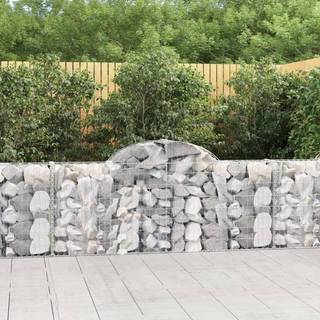 buede gabionkurve 14 stk. 200x30x80/100 cm galvaniseret jern