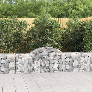 buede gabionkurve 7 stk. 200x30x60/80 cm galvaniseret jern