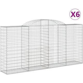 buede gabionkurve 6 stk. 300x50x140/160 cm galvaniseret jern