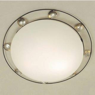 Fraterna loftlampe, glas, metal, Ø 52 cm