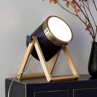 Näve Bordlampe Tim, Sort, Stue/spisestue, Træ, Vintage