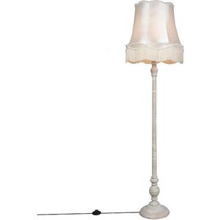 Gulvlampe grå med mormorslampeskærm creme - Classico