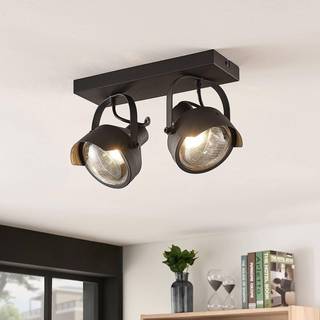 Projektør-loftspot Henega, sort med 2 lyskilder