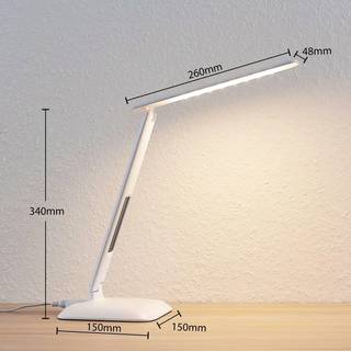 Lindby LED-bordlampe Ludmilla, højde 34 cm, hvid, display
