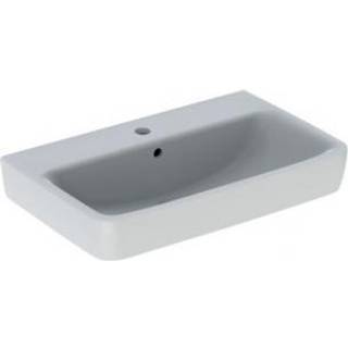Geberit Renova Compact håndvask: B=65cm, T=40cm, Hanehul=Midtpå, Overløb=Synlig, Hvid