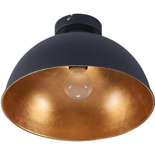 Lindby loftslampe Lya, Ø 31 cm, sort-guld, metal, E27