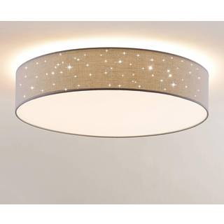 Lindby LED-loftlampe Ellamina, 60 cm, lysegrå, tekstil