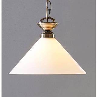 Lindby Otis pendellampe, Ø 30 cm, hvid, glas, kegle, E27