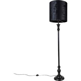 Klassisk gulvlampe sort med skærm sort 40 cm - Classico