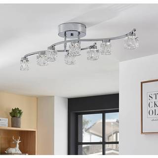 Lindby LED-loftlampe Yaro, 8 lyskilder, krom, dæmpbar