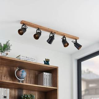 Lindby Kimban loftspot, 5 lyskilder, 106 cm, træ, metal