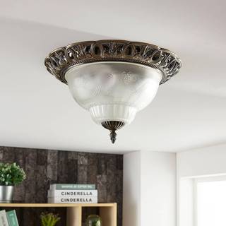 Lindby loftslampe Anni, ætset glasskærm