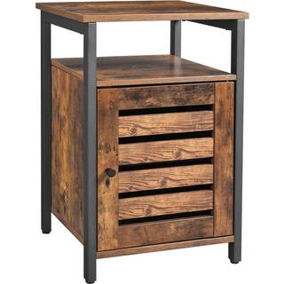 Vasagle natbord, natbord med 2 hylder, justerbar hylde, stålramme, 40 x 40 x 60 cm, stue soveværelse, industriel stil, rustik brun og sort let62bx