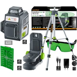 Laserliner 3x360 krydslasersæt med treben, beslag og briller