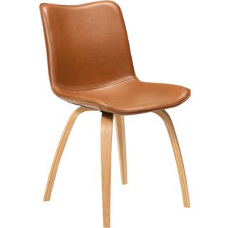 Dan-Form Glee spisebordsstol (Vintage lightbrown kunstlæder, Fineret egetræ)