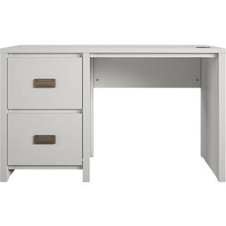 Piedestal skrivebord med 2 skuffer i MDF hvid