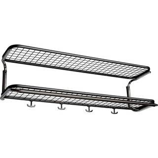 Essem Design Classic 650 Hattehylde Dobbelt / Krom 80 Cm - Hattehylder Stål Sort - 650-80 ST/K