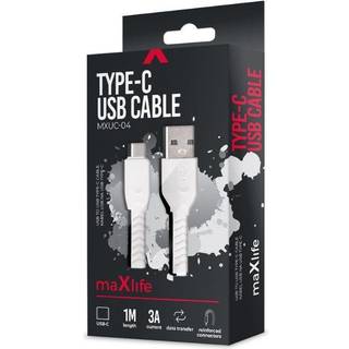 Maxlife MXUC-04 - USB-C Kabel 1 Meter - Hvid