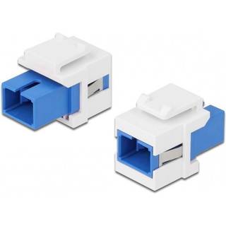 Delock Keystone SC simplex adapter - Hun til Hun - Blå/Hvid