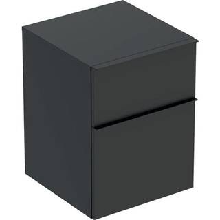 Geberit iCon sideskab med to skuffer: B=45cm, H=60cm, T=47.6cm, lava / lakeret mat, lava / pulverlakeret mat