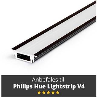 Aluminiumsprofil - Model G til Philips Hue og WiZ - Sort