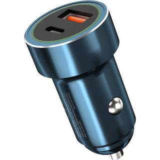 Xo biloplader CC32 PD QC 3.0 20W 1X USB 1x USB-C blå