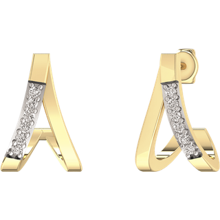 14 Karat Guld Ørestikker fra Støvring Design med Brillanter 0,06 Carat W/SI