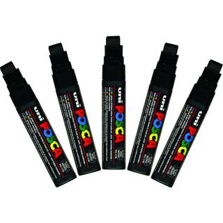 UNI-BALL POSCA PC-17K Ekstra bred mejsel tip mark?r-sort pakke med 5