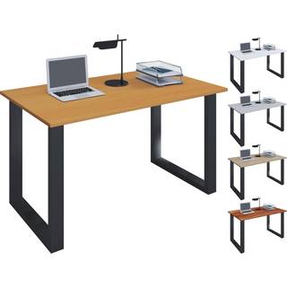 Lona skrivebord 140x50 cm U-stel hvid, sort.