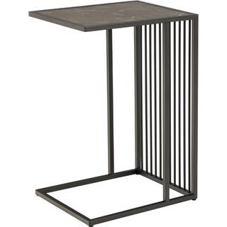 Strington sofabord hjørnebord 35x43x63cm marmor dekor, sort.