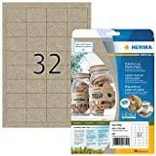 Herma etiket Silphie 48,3x33mm i kraftpapir, 32 etiketter pr ark, 20 ark, genbrugspapir