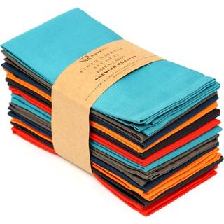 Ruvanti klud servietter s?t p? 12 18x18 tommer servietter klud vaskbar bl?d holdbar absorberende bomuldsblanding. Bordmiddags servietter klud til