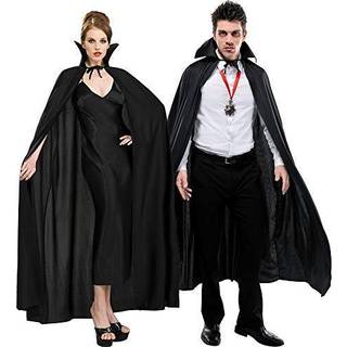 Amscan fuld l?ngde sort kappe kostume tilbeh?r - standardst?rrelse (pakke med 1) - elegant mystisk stof drapering til kostumer og lejligheder