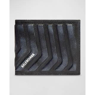 Balenciaga - Logo-Print Full-Grain Leather Billfold Wallet - Men - Black