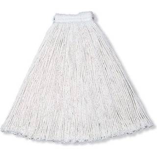Rumbermaid kommercielle produkter Økonomi Rayon Cut-end Mop Hovedudskiftning 1-tommer pandebånd Hvid kraftig industriel våd moppe til gulvrensnin