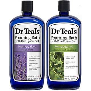 Dr. Teal's skummende badesort gave s?t (2 pakke 34 oz ea.) - Soothe & Sleep Lavender & Relax & Relief Eucalyptus & Spearmint - Pure Epsom Salt &
