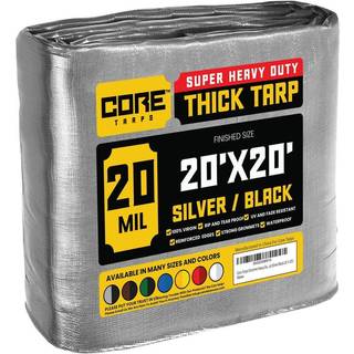 Kerne tarps ekstrem kraftig 20 mil tarp cover vandtæt UV -resistent rip og tåre bevis poly tarpaulin med forstærkede kanter til tagcamping gårdha