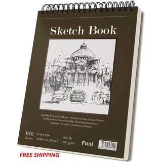 9 x 12 tommer skitse bog top spiral bundet skitse pad 1 pakke 100-ark (68 lb/100 gsm) syre gratis kunst skitsebog kunstnerisk tegning maling af m