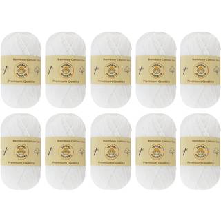 10 -pakke Yonkey Monkey 500 gram garn - 70% Rayon afledt fra Bamboo 30% bomuld - importeret - hvid 9013