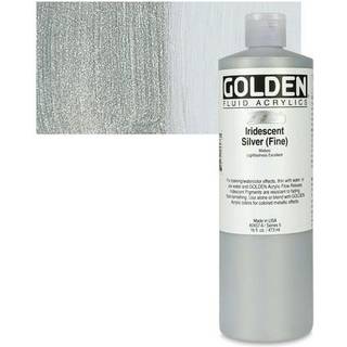 Golden Fluid Iridescent Acrylics - Irisent Silver Fine 16 Oz Bottle