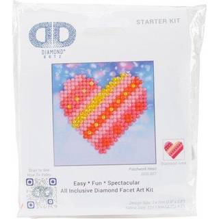 Diamond Dotz Patchwork Heart Valentines Diamond Maleri Kits til voksne - Diamond Art Kits Et afslappende kreativt håndværkssæt med Dotz Gems 2.7